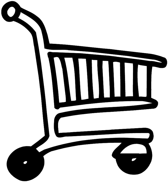 Shopping cart vinyl sticker. Customize on line. Sales and Shopping 084-0233